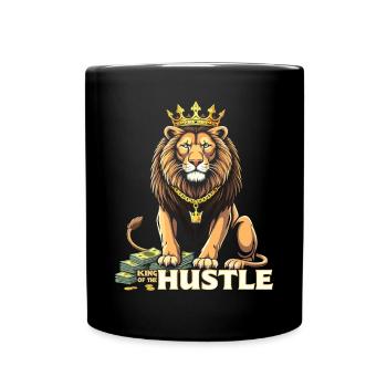 Hustle King – Lion Lion Winners & Movers & Shakers - Full Colour Mug - black - Front