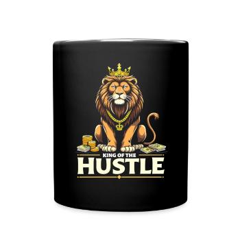 Hustle King – Lion Lion Winners & Movers & Shakers - Full Colour Mug - black - Front