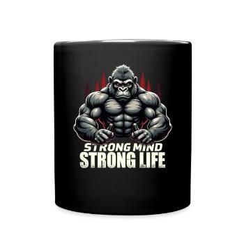 Strong Mind Strong Life Fitness Sportsman Gym - Full Colour Mug - black - Front