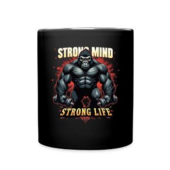 Strong Mind Strong Life Fitness Sportsman Gym - Full Colour Mug - black - Front