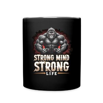 Strong Mind Strong Life Fitness Sportsman Gym - Full Colour Mug - black - Front