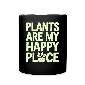 Les plantes sont mon lieu de bonheur végétalien végétarien - Mug uni - noir - Devant