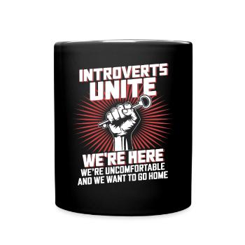 Introvertierte Vereinigen Sich - Tasse einfarbig - Schwarz - Vorne
