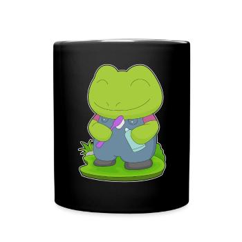 Frog Toothbrush - Full Colour Mug - black - Front