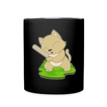 Cat Cricket Cricket Bats - Full Colour Mug - black - Front