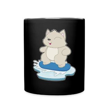 Katze Snowboarder Snowboard - Tasse einfarbig - Schwarz - Vorne