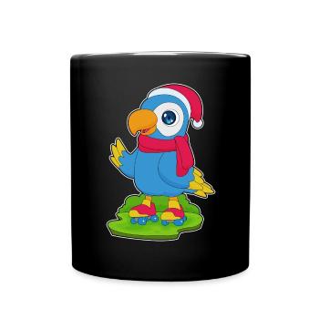 Parrot Christmas Roller Skates - Full Colour Mug - black - Front