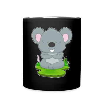 Mouse Yoga Fitness Meditation - Full Colour Mug - black - Front