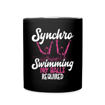 Synchronschwimmen Synchro Schwimmer - Tasse einfarbig - Schwarz - Vorne