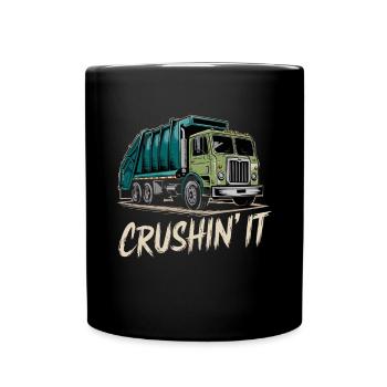 Camion d’éboueur Crushin' It Style - Mug uni - noir - Devant