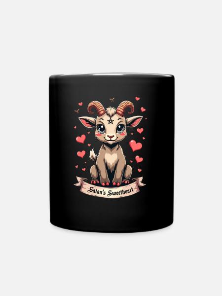Le favori de Satan - Chèvre mignonne avec un cœur - Mug uni - noir