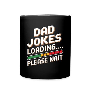 Dad Jokes Loading - Pixel Retro Humor Father Gift - Tasse einfarbig - Schwarz - Vorne