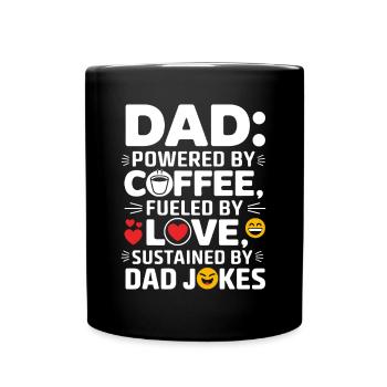 Funny Dad Coffee Lover Gift - Jokes Typography Art - Mug uni - noir - Devant