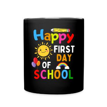 First day of school enrolment Start of school - Full Colour Mug - black - Front