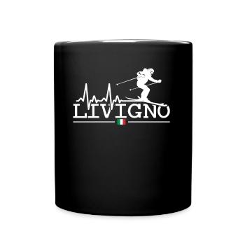 Livigno Ski Resort Italian Alps Souvenir Skiing - Full Colour Mug - black - Front