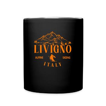 Livigno Ski Resort Italian Alps Souvenir Skiing - Full Colour Mug - black - Front