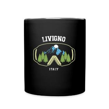 Livigno Ski Resort Italian Alps Souvenir Skiing - Full Colour Mug - black - Front