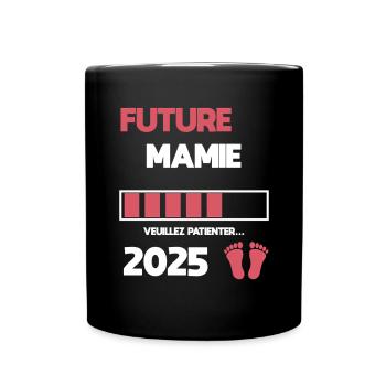 mamie future 2025 annonce grossesse - Mug uni - noir - Devant