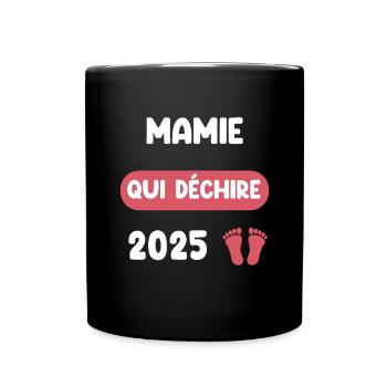 qui déchire 2025 mamie annonce grossesse - Mug uni - noir - Devant