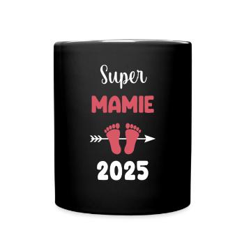 Super Granny 2025 Schwangerschaftsankündigung - Tasse einfarbig - Schwarz - Vorne