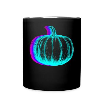 Retro Kürbis Gemüse Halloween Vaporwave - Tasse einfarbig - Schwarz - Vorne
