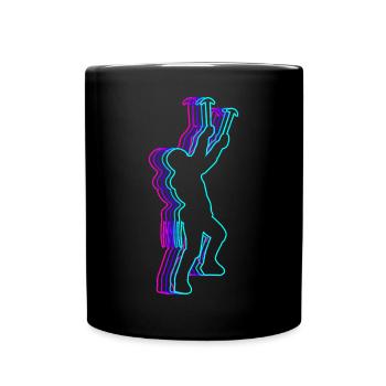 Rétro Escalade Grimpeur Bloc - Mug uni - noir - Devant