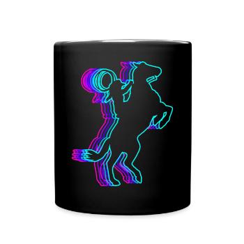 Retro Rodeo Barrel Racer Barrel Racing Vaporwave - Tasse einfarbig - Schwarz - Vorne