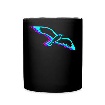 Retro Seemöwe Seemöwe Seevogel Vaporwave - Tasse einfarbig - Schwarz - Vorne