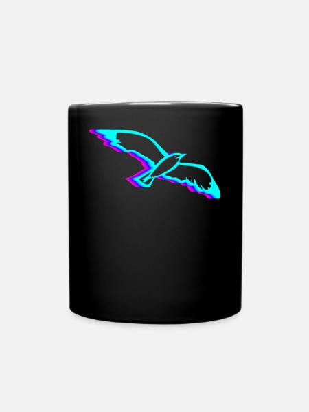 Rétro Seagull Seagull Seabird Vaporwave - Mug uni - noir
