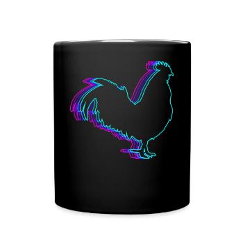 Retro-Hahn Huhn Vaporwave - Tasse einfarbig - Schwarz - Vorne