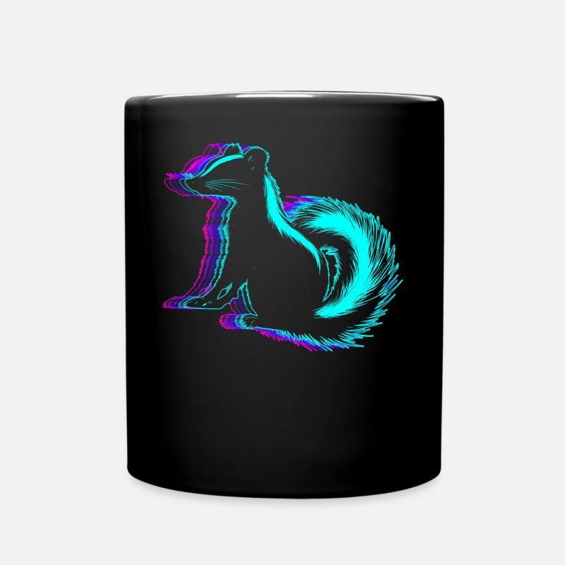 Retro Skunk Tier Vaporwave - Tasse einfarbig - Schwarz