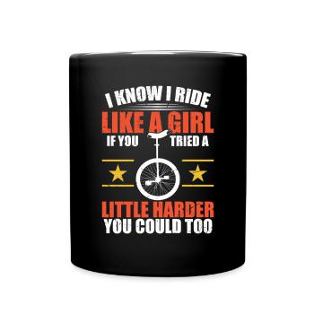 Je sais que je conduis comme une fille quand tu le fais - Mug uni - noir - Devant