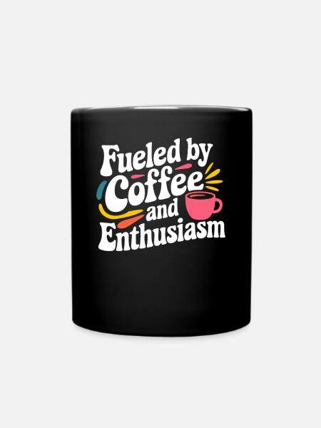 Enseignant : Motivé par le café et l’enthousiasme - Mug uni - noir