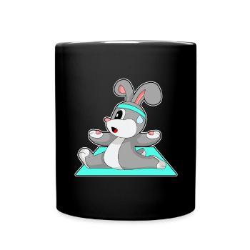 Rabbit Yoga Fitness Gymnastics - Full Colour Mug - black - Front