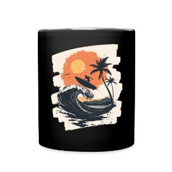 Surfer - Tasse einfarbig - Schwarz - Vorne