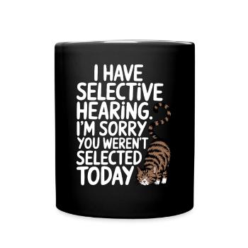 Sarcasm Kitten Cat - Full Colour Mug - black - Front