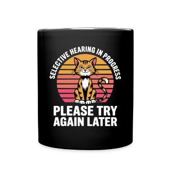 Sarcasm Kitten Cat - Full Colour Mug - black - Front