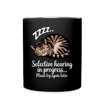 Sarcasm Kitten Cat - Full Colour Mug - black - Front