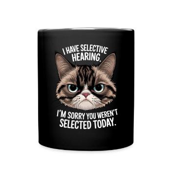 Sarcasm Kitten Cat - Full Colour Mug - black - Front