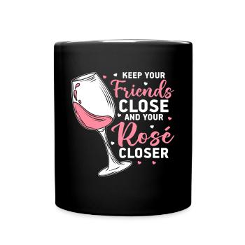 Wein Rosé - Tasse einfarbig - Schwarz - Vorne