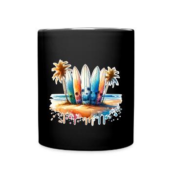 Surfeurs - Mug uni - noir - Devant
