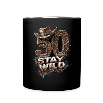 Anniversaire 50 Restez sauvage - Mug uni - noir - Devant