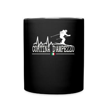 Cortina D'Ampezzo Ski Resort Italian Alps Skiing - Full Colour Mug - black - Front