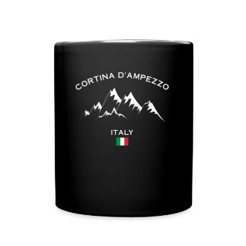 Cortina D'Ampezzo Ski Resort Italian Alps Skiing - Full Colour Mug - black - Front