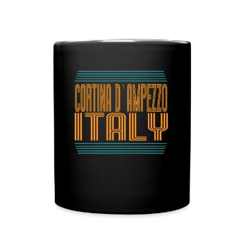 Cortina D'Ampezzo Ski Resort Italian Alps Skiing - Full Colour Mug - black - Front