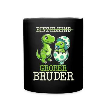 Big Brother Saurus Dinosaur Brother - Full Colour Mug - black - Front