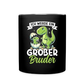 Big Brother Saurus Dinosaur Brother - Full Colour Mug - black - Front