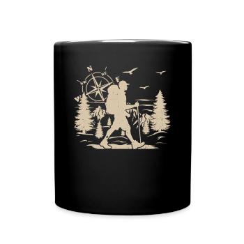 Mountain Hiking Men Adventure Hiking Men - Full Colour Mug - black - Front