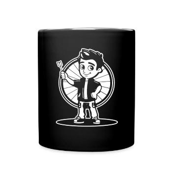 Look de bande dessinée de petit joueur de fléchettes - Mug uni - noir - Devant