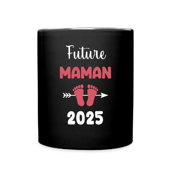 mother-to-be 2025 pregnancy announcement - Full Colour Mug - black - Front